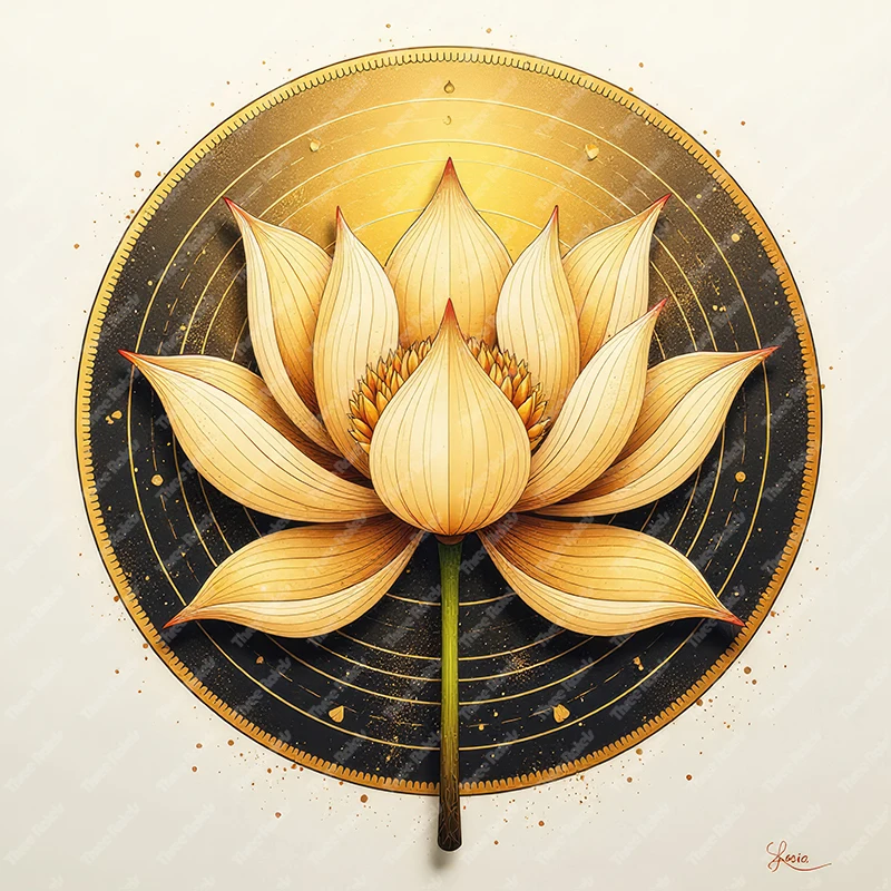Three Ratels Beautiful Lotus Art Wall Stickers for Home Decoration