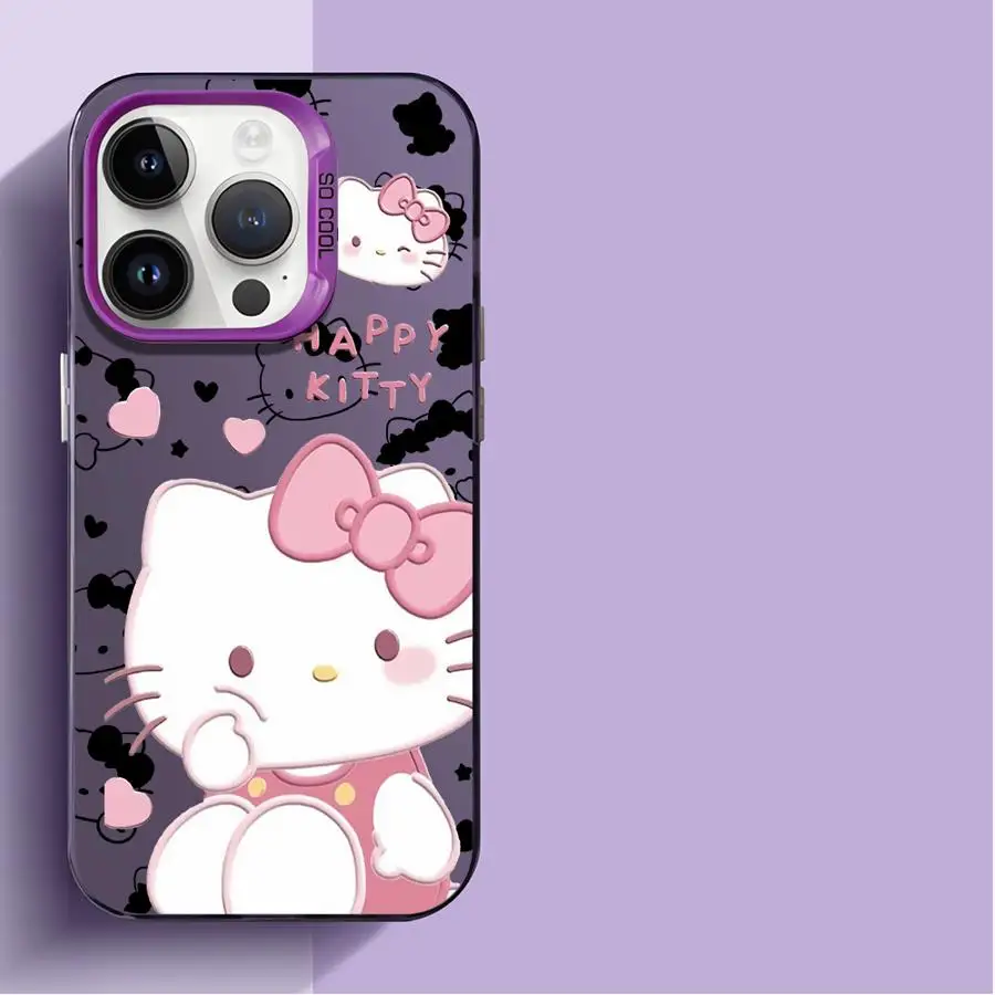 Чехол для телефона Hellos Kittys Sanrios для iPhone 16, 15, 14, 13, 12, 11 mini Pro Max X XR XSMAX 8 7 Plus, матовая задняя крышка с защитой от падения