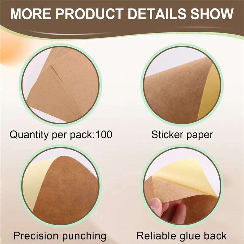 100 листов A4 крафт-наклейка для печати самоклеящаяся наклейка этикетка бумажный лист для лазерного струйного принтера копировальный аппарат