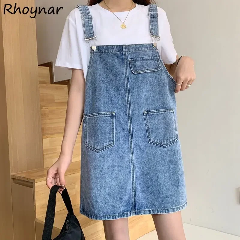 

S-5XL Denim Dress Women Mini Sweet Spliced Kawaii Teens Y2k Clothing Korean Fashion Streetwear Washed Vestidos Vintage Summer