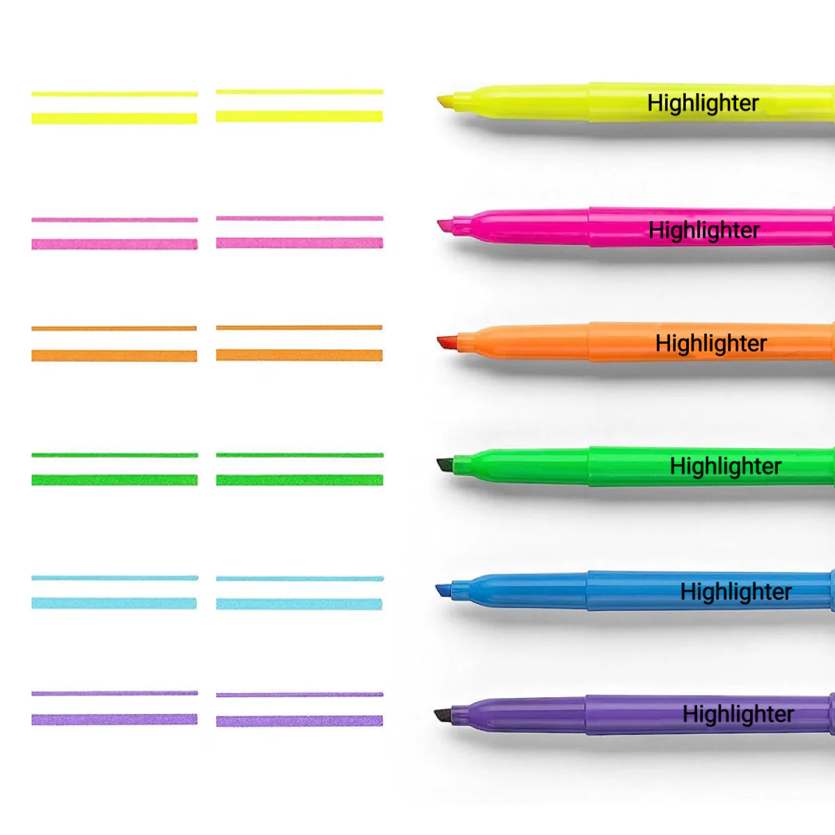 6 Farben Ausblutungsfreie Textmarker-Set, Marker mit Keilspitze für Lehrer & Schüler, Schulbedarf für Erwachsene – Detail 1