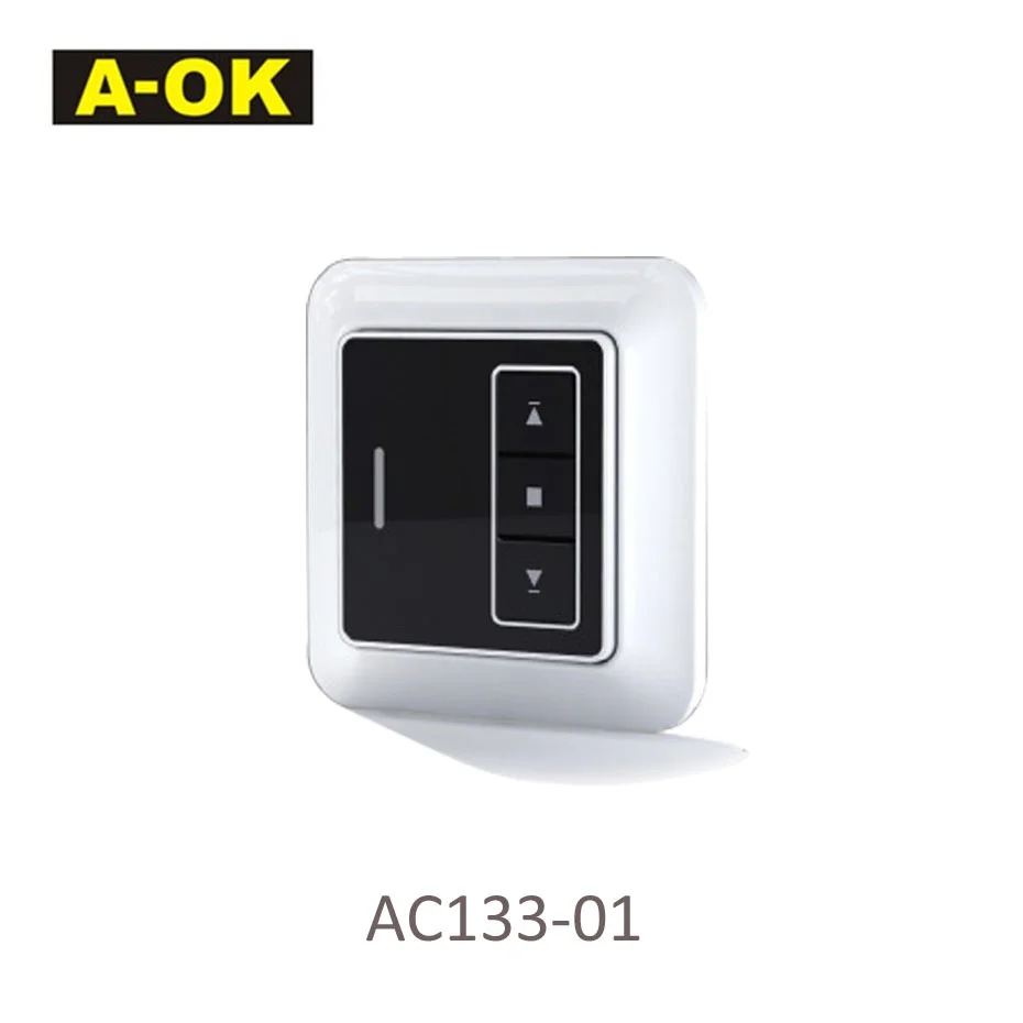 A-OK RF433 Wireless Wall Sticker Transmitter Switch,AC133-1/2/5 Channel Remote Control,for A-OK RF433 Curtain Motor/TubularMotor