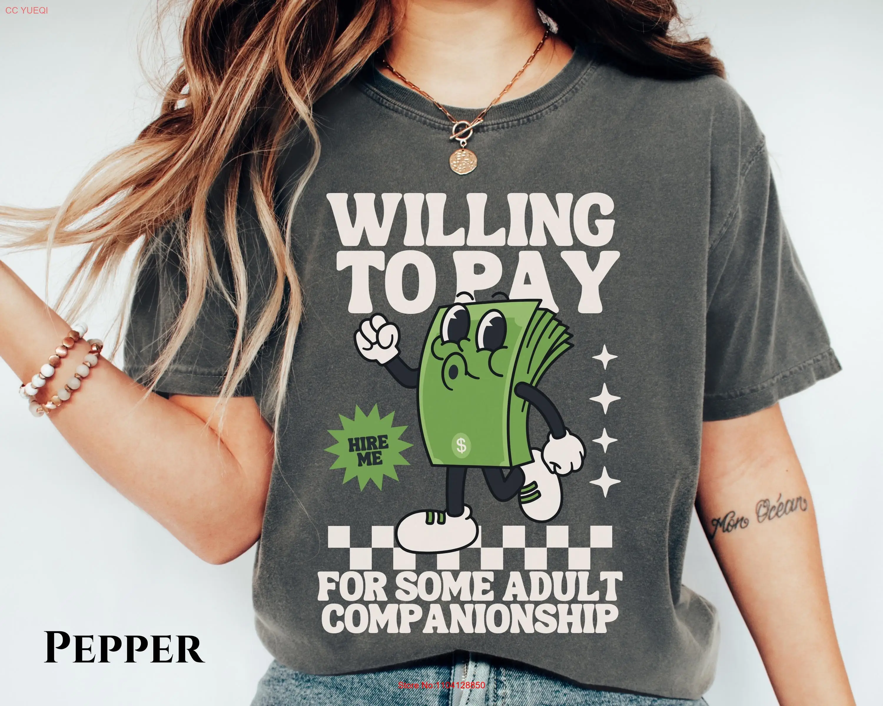

Unhinged Humor Comfort Color T Shirt Raunchy Funny Gag Embarrassing Edgy Gen Z Meme White Elephant Prank Inappropriate