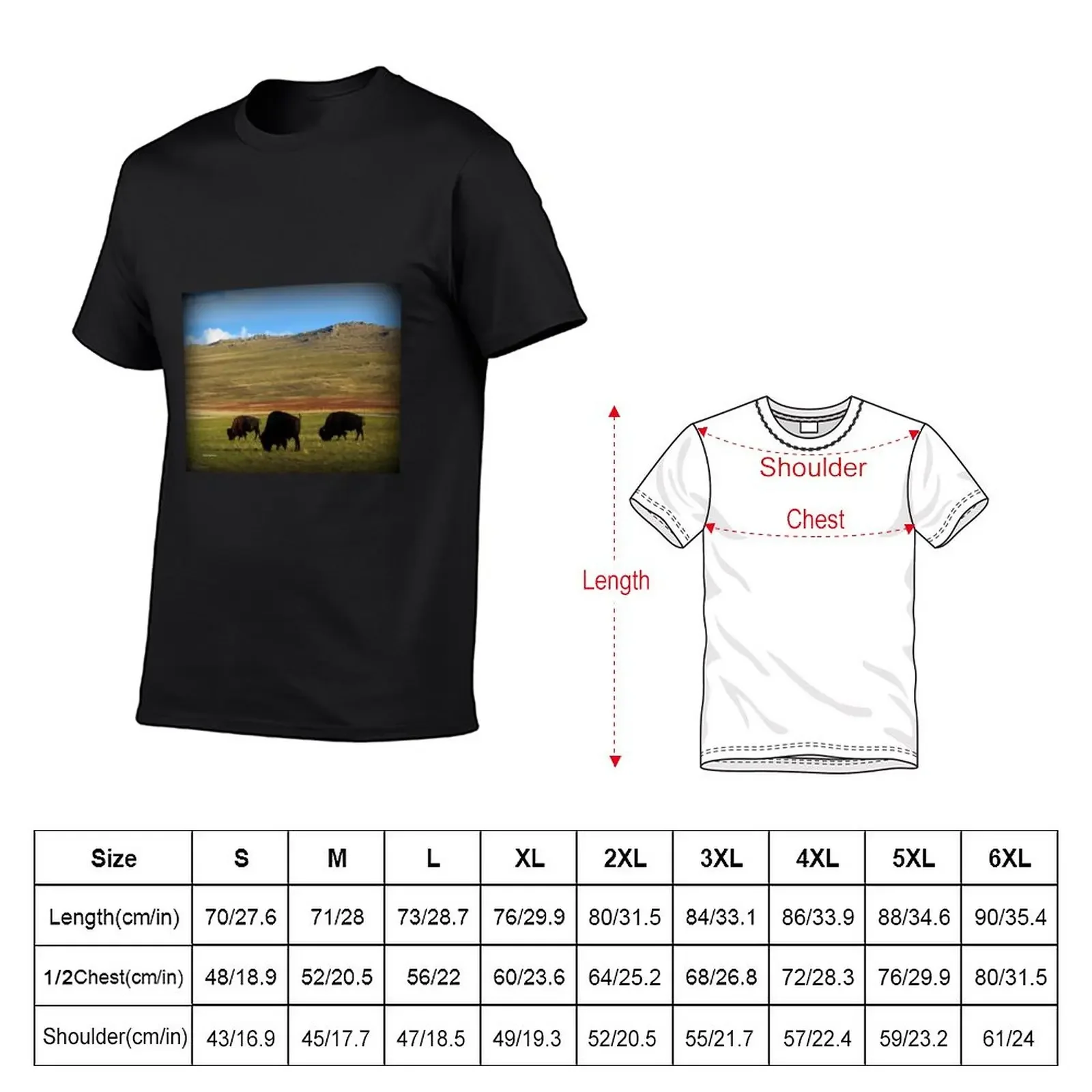 Bison on Antelope Island T-Shirt hippie clothes anime clothes vintage mens cotton t shirts