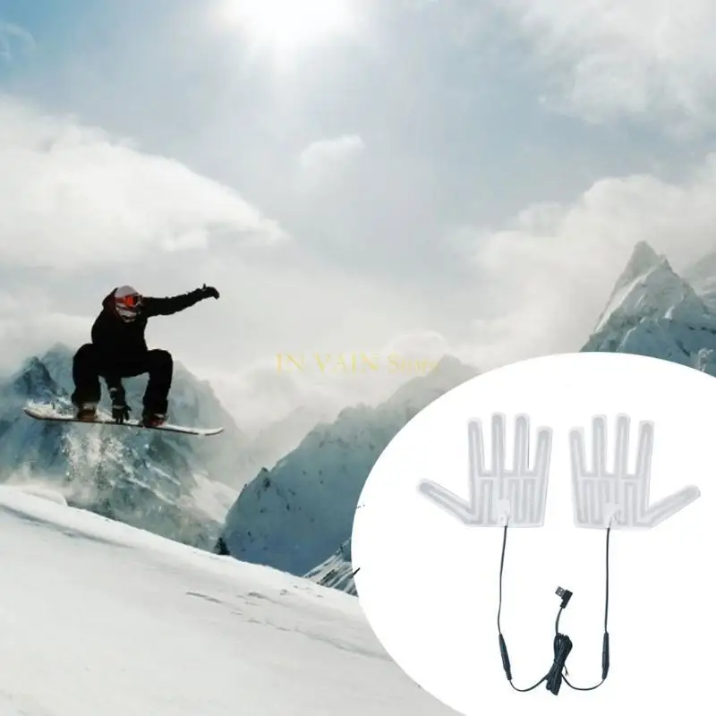 M5TC USB وسادة قفازات قفازات دافئة دافئة 5finger قفازات التسخين لوحة التدفئة الكهربائية ورقة التدفئة القفازات لركوب الدراجات