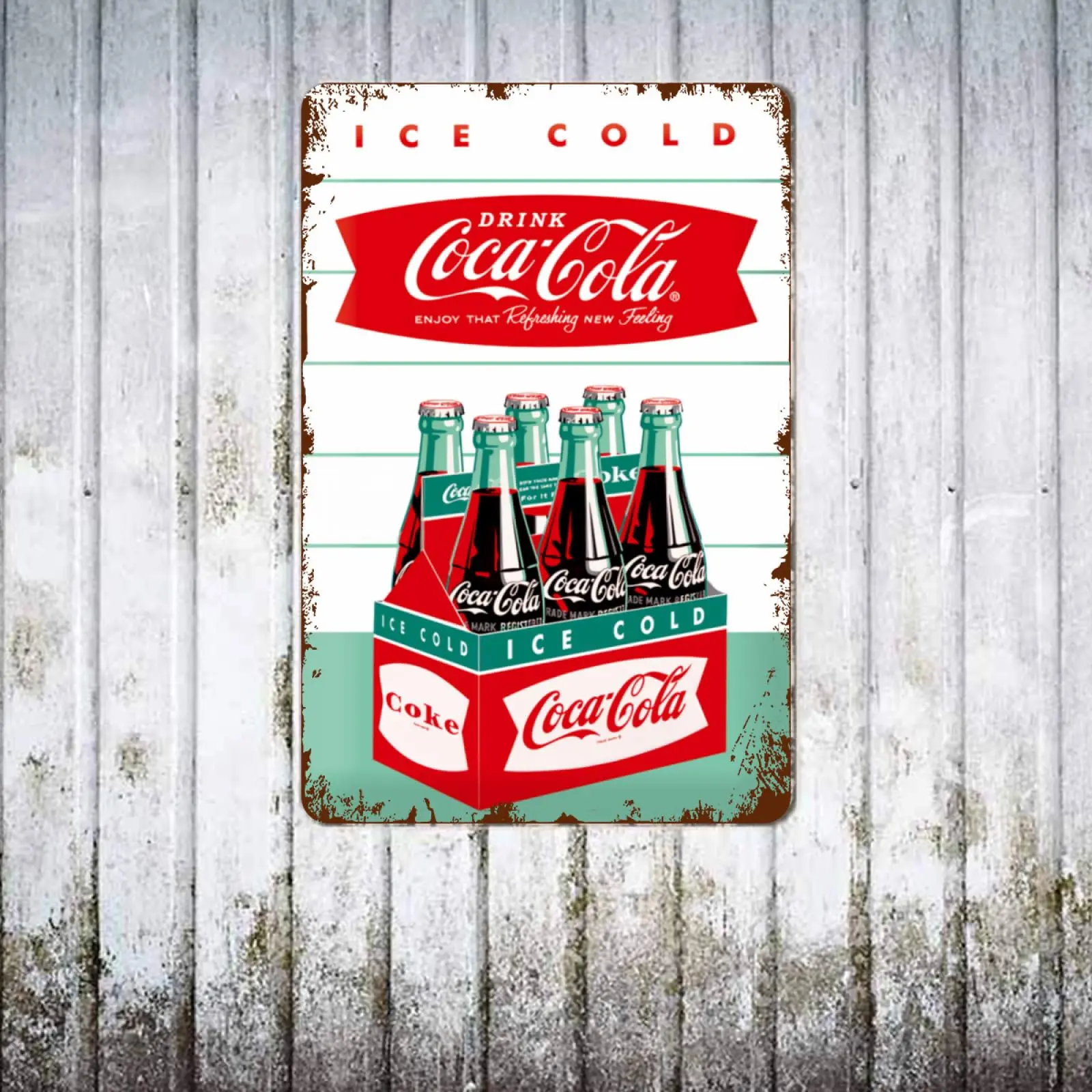 Coca_Cola Tin Signs, Vintage Metal Decor Bar Cool Things For Man Cave, Coke Retro Metal Sign Wall Poster Shop Room Kitchen Home