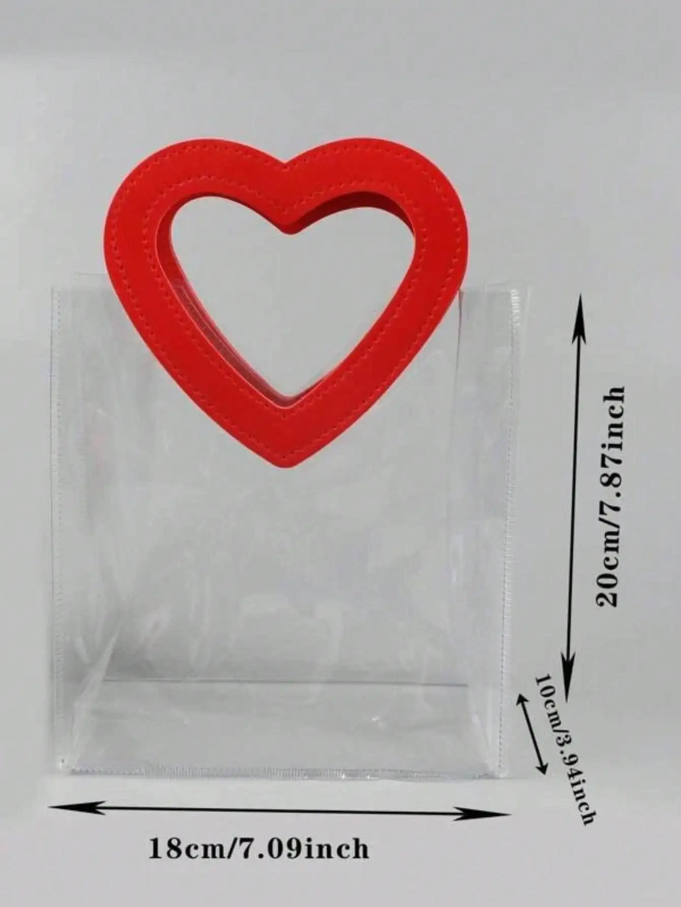 Multi-color heart-shaped gift bag Valentine\'s Day transparent heart-shaped handle gift bag 1pcs