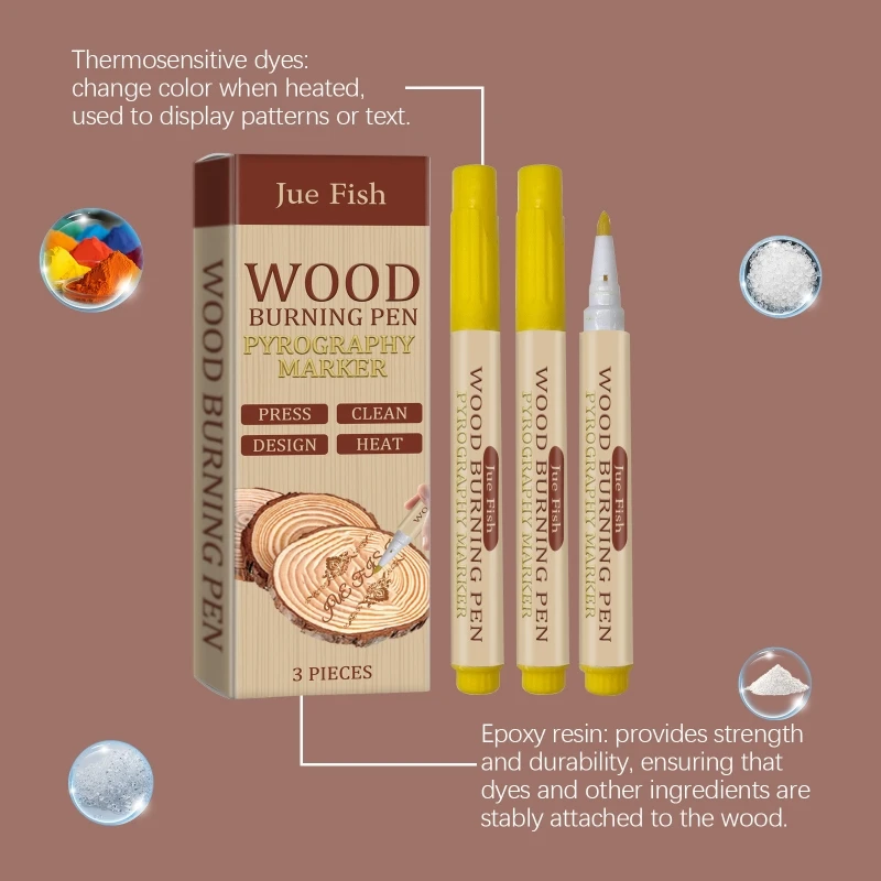 나무 그림, 나무 굽기 마커에 대 한 3 조각 나무 굽기 펜 Pyrography 마커