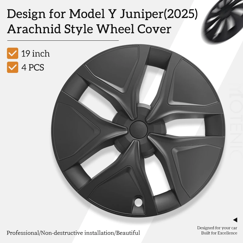 

4 шт. чехол на колесо для Tesla Model Y Juniper 2025 19-дюймовый чехол на колесо в стиле Arachnid, автомобильная крышка ступицы, полный обод, автомобильные аксессуары