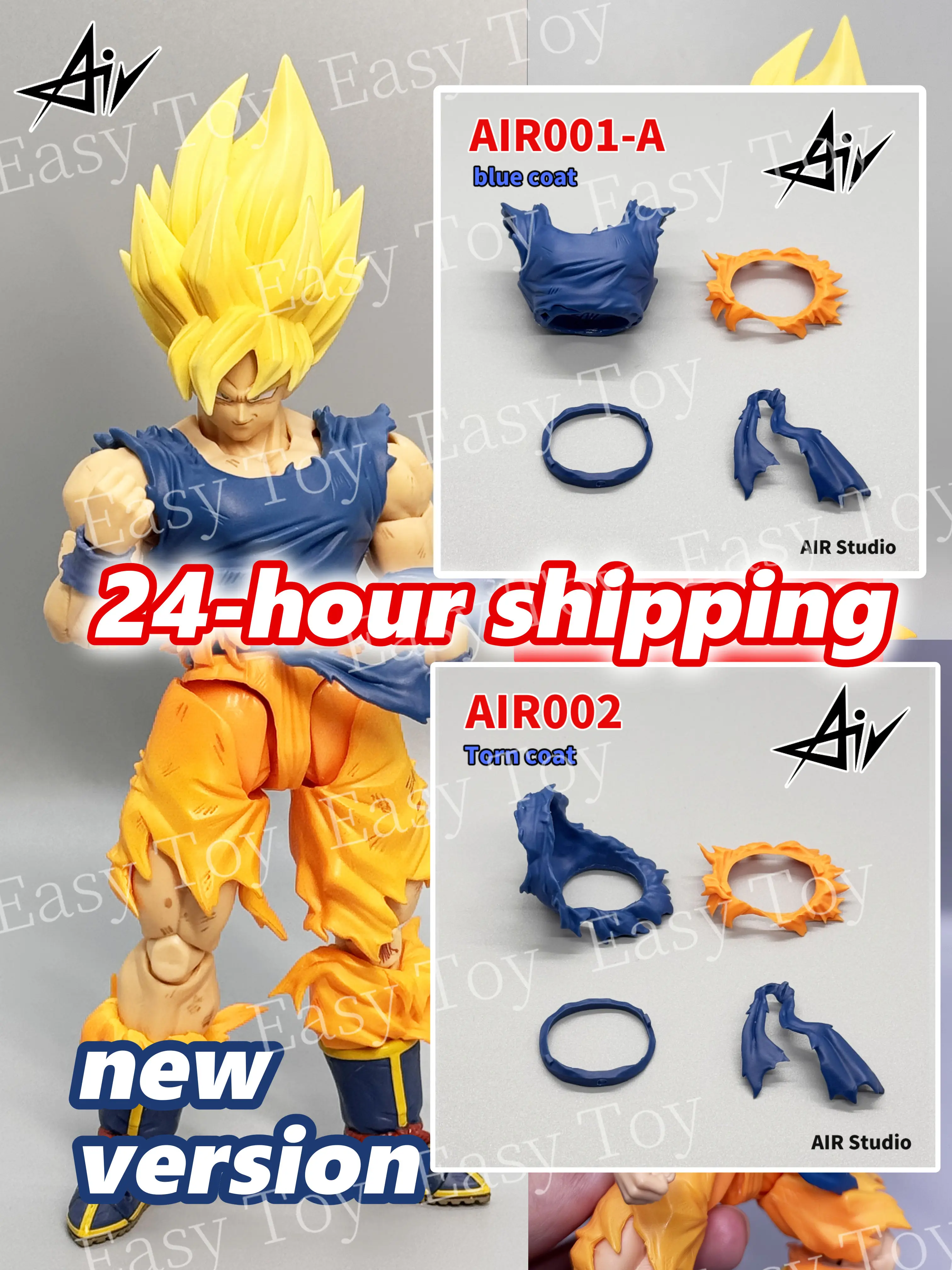 

В наличии оригинальная аниме-модель AlR Studio Blue/Battle Damaged Clothes Goku AIR001A B Dragon Ball SHF Z Super Saiyan, аниме-модель, игрушки на заказ