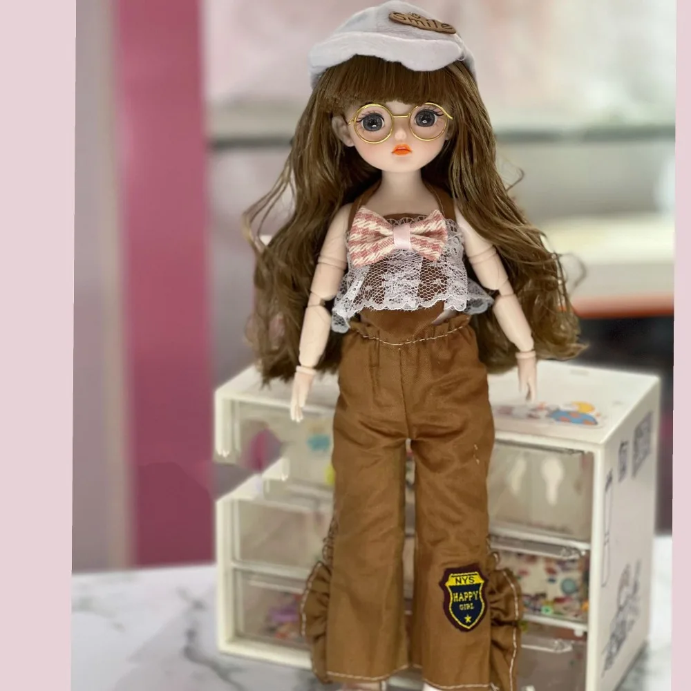 

Movable Big Eyes Princess BJD Doll Thick Hair Korean Makeup Look 30cm Bjd Doll Sweet Fine Clothes 1/6 BJD Doll Mini Girl Toy
