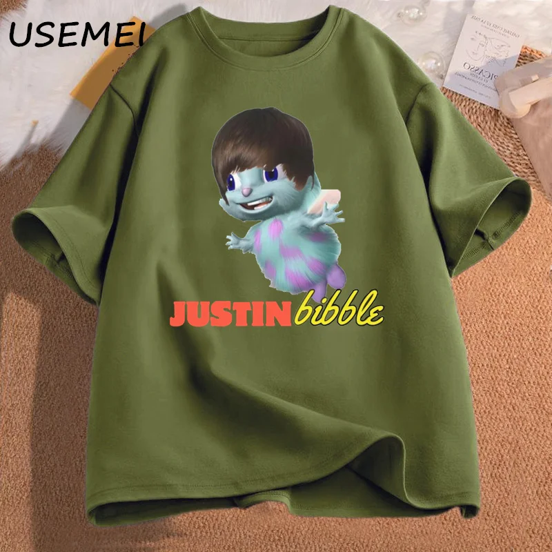 Funny Justin Bibble Printed T-shirt Men Women Cotton Short Sleeve T Shirt Unisex Fashion Summer 90s Mens Clothing Streetwear