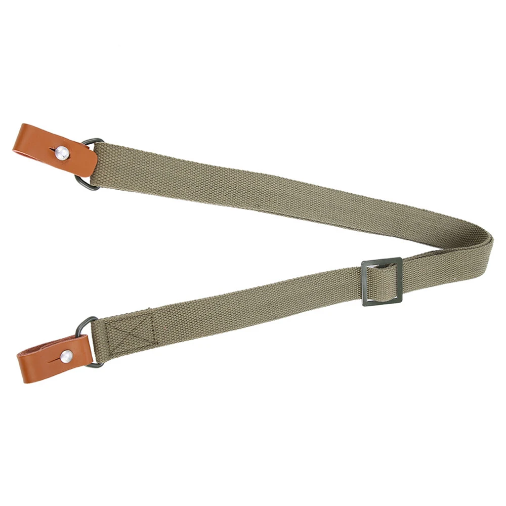 Outdoor Hunting Rifle Sling Rope With Cowhide Gun Rope Technique Adjustable Nylon Fan Seat Belt Double-point Lanyard