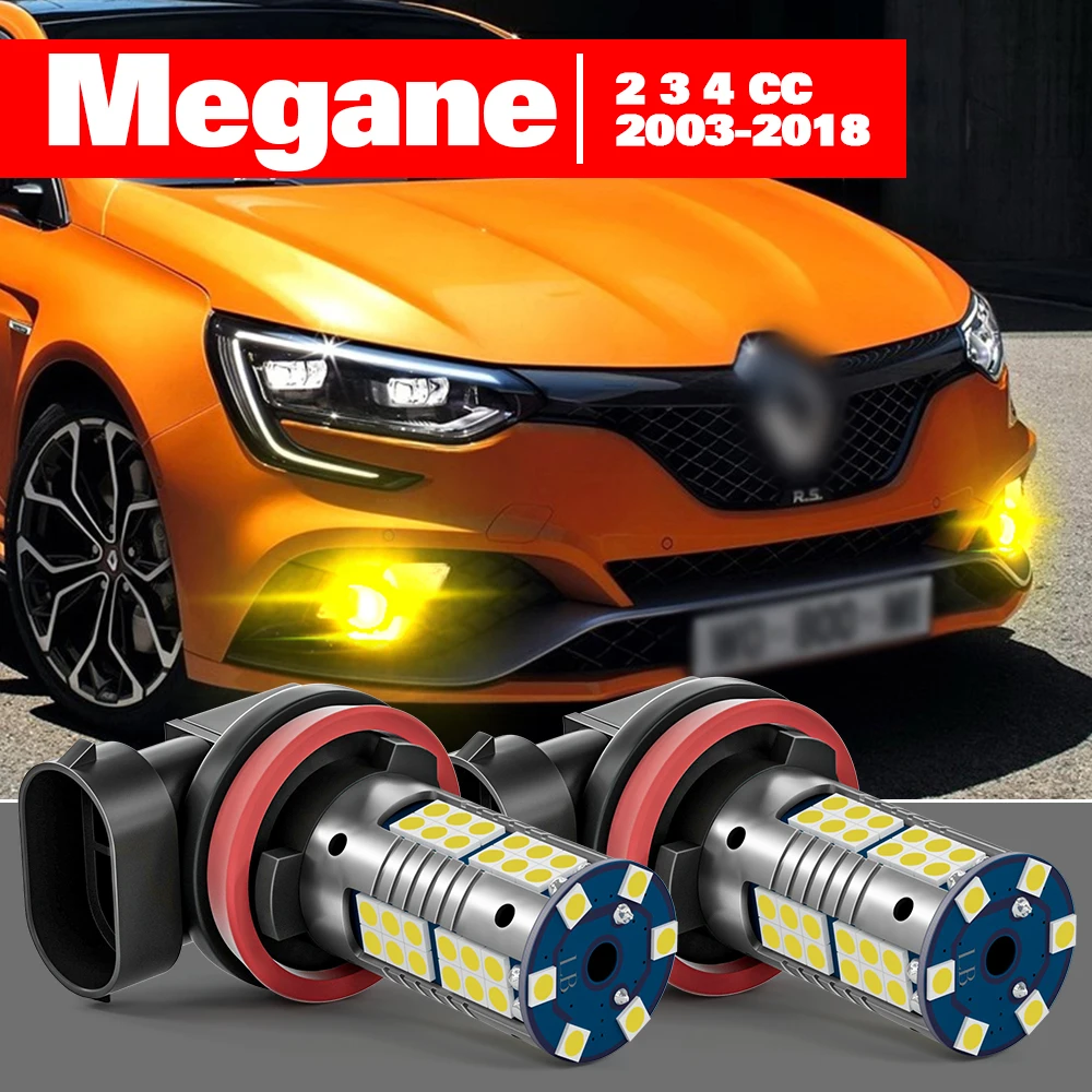 

For Renault Megane 2 3 4 CC 2003-2018 2pcs LED Fog Light Accessories 2006 2007 2008 2009 2010 2011 2012 2013 2014 2015 2016 2017