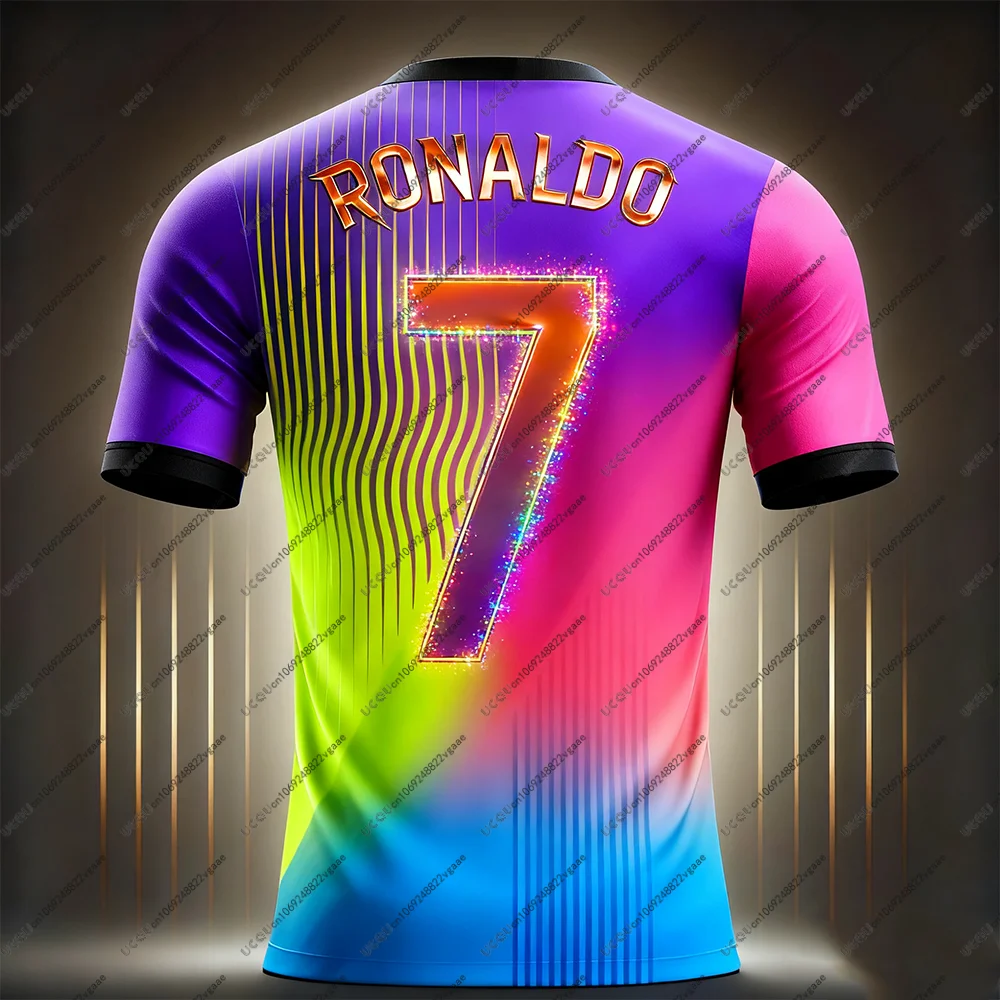 كرة القدم جيرسي المحملة الرجال هدية كرة القدم في الهواء الطلق البرتغال تنفس رياضية عادية الذكور الصبي تي شيرت التجفيف السريع الأعلى رونالدو 7 #2