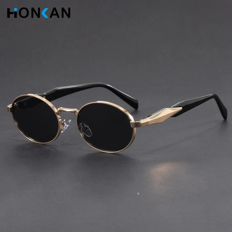 

New Small Frame Metal Oval Sunglasses For Women Men High-End Retro Steampunk Sun Glasses UV400 Shades Outdoor Eyeglasses