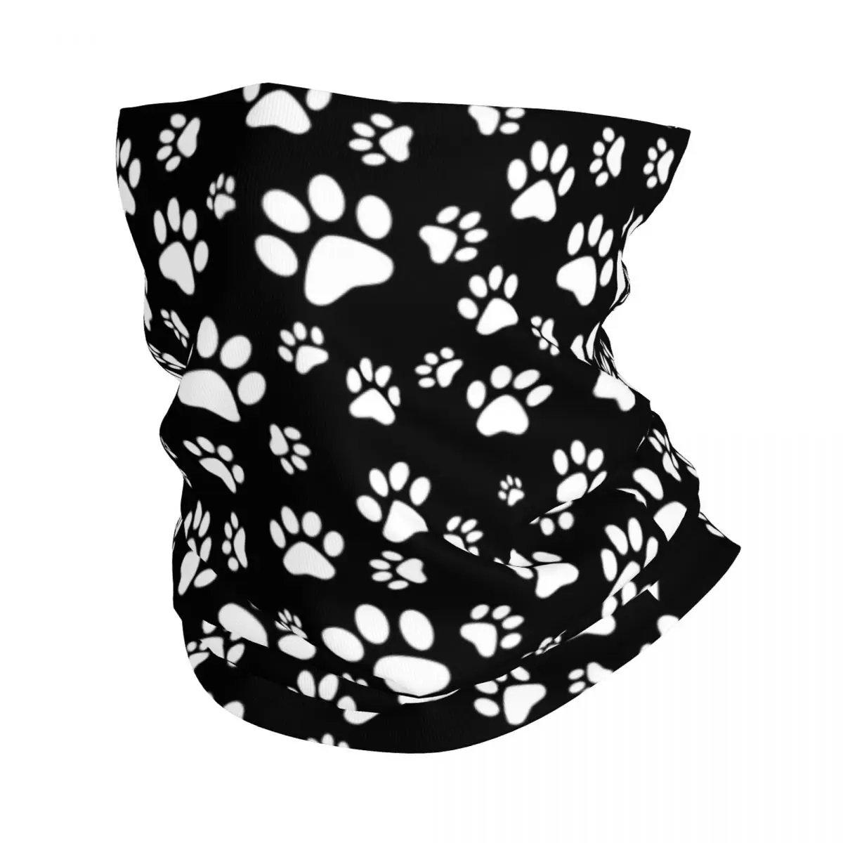 Dog Paw Print Love Pattern Best Gift Bandana Neck Warmer Women Men Winter Ski Hiking Scarf Gaiter Animal Footprint Face Cover