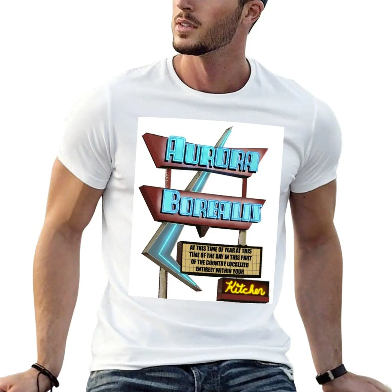 Aurora Borealis Diner T-Shirt Summer Festival T-Shirt