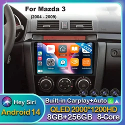 Android 14 wireless Carplay For Mazda 3 2004 2005 2006 2007 2008 2009 Car Radio with BOSE Multimedia Player 2 Din Stereo GPS DVD