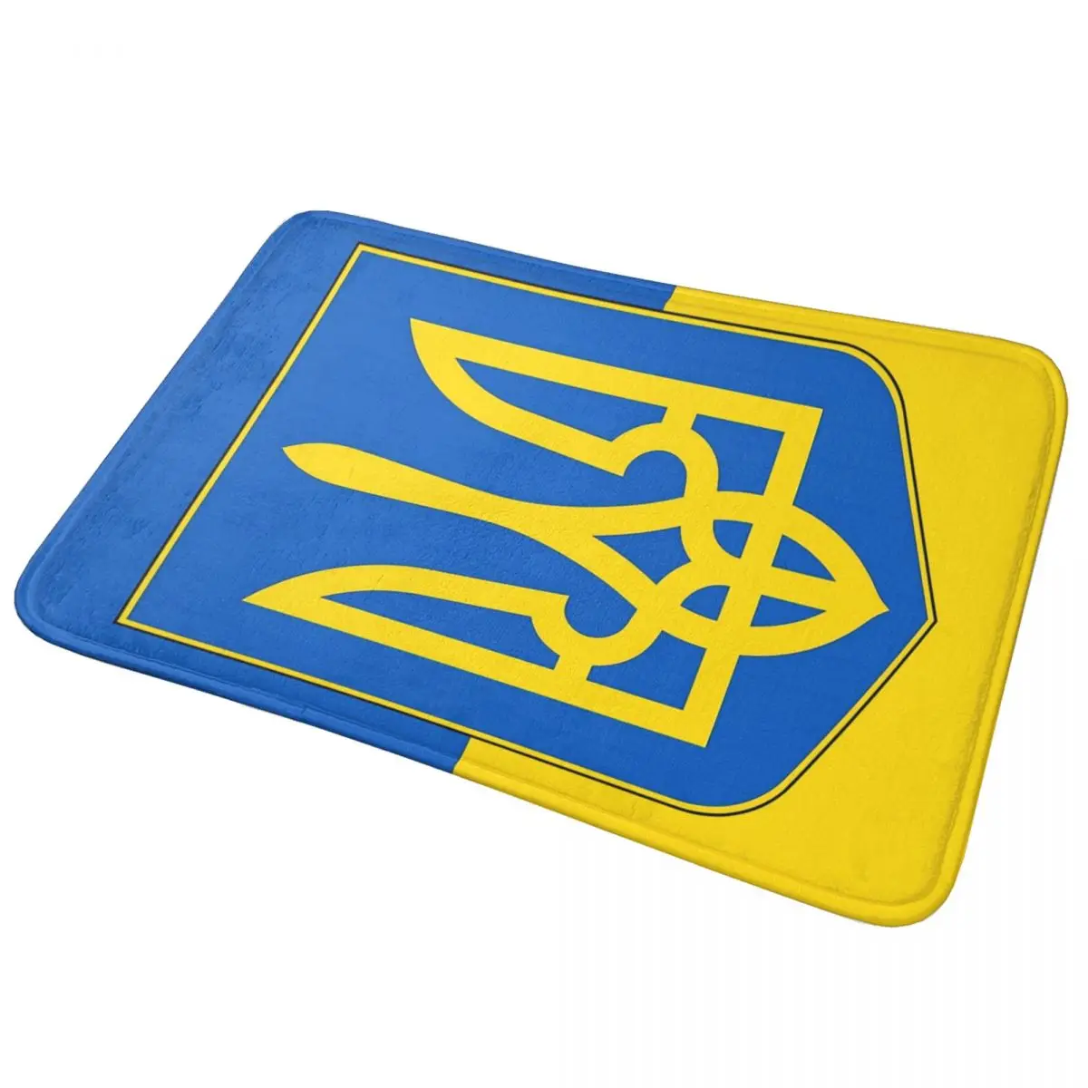 Ukraine Flag Bath Mat Coat of Arms of Ukraine Protective Toilet Mat Kitchen Shower Room Anti Slip Foot Mat Bathroom Accessories