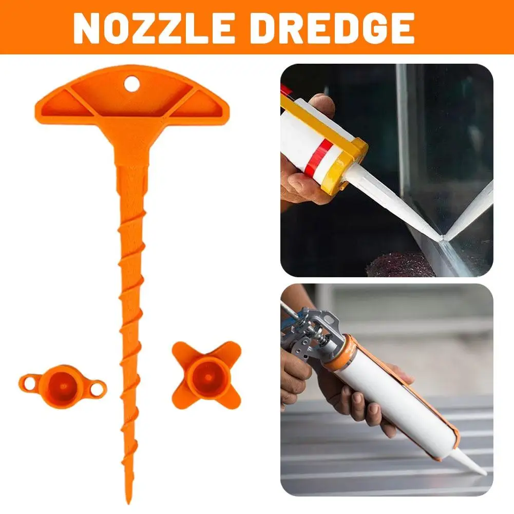 

Sealant Nozzle Cleaner & Cap, Universal Nozzle Unclogging Device Prevents Drying for Glass Caulk Tubes, Fits Standard Sizes
