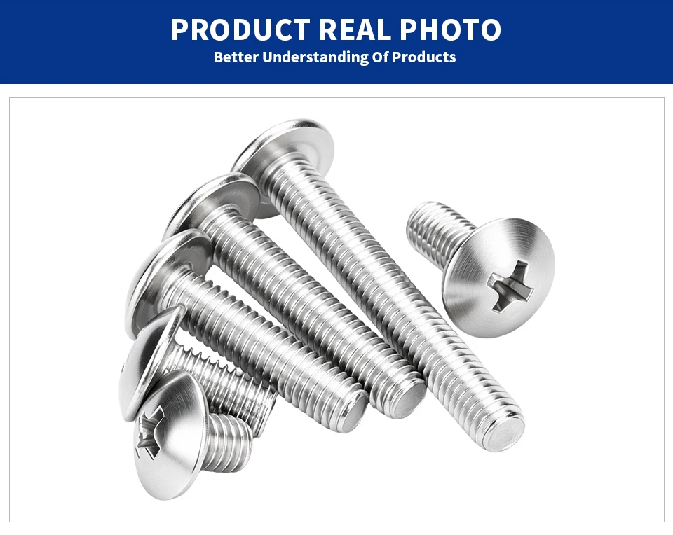 304 Edelstahl Truss-Phillips-Schrauben Kreuzschlitz-Pilzkopfschrauben Maschinenschrauben M3 M4 M5 M6 Befestigungselement JIS B1111T – Detail 6