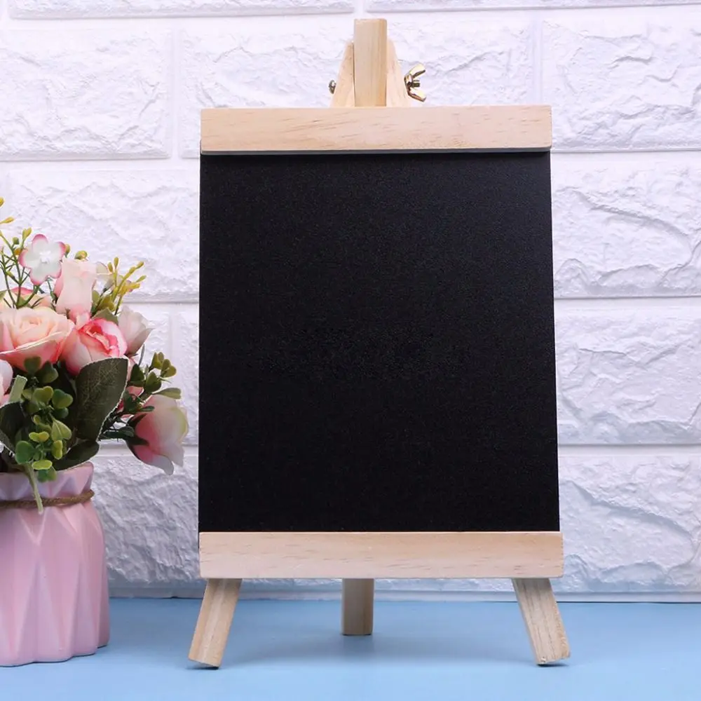 Memo per bambini Gesso Pieghevole Nero Desktop Messaggio Tavole di legno Lavagna Lavagna Cavalletto in legno di pino