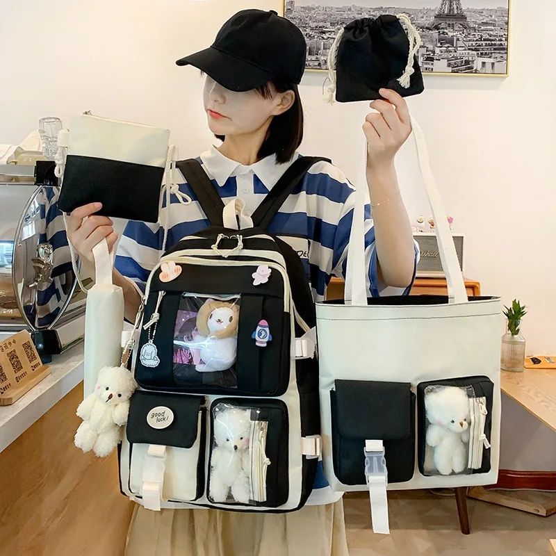 5pcs-lightweight-pressure-relief-wear-resistant-large-capacity-backpack-for-primary-and-junior-high-students