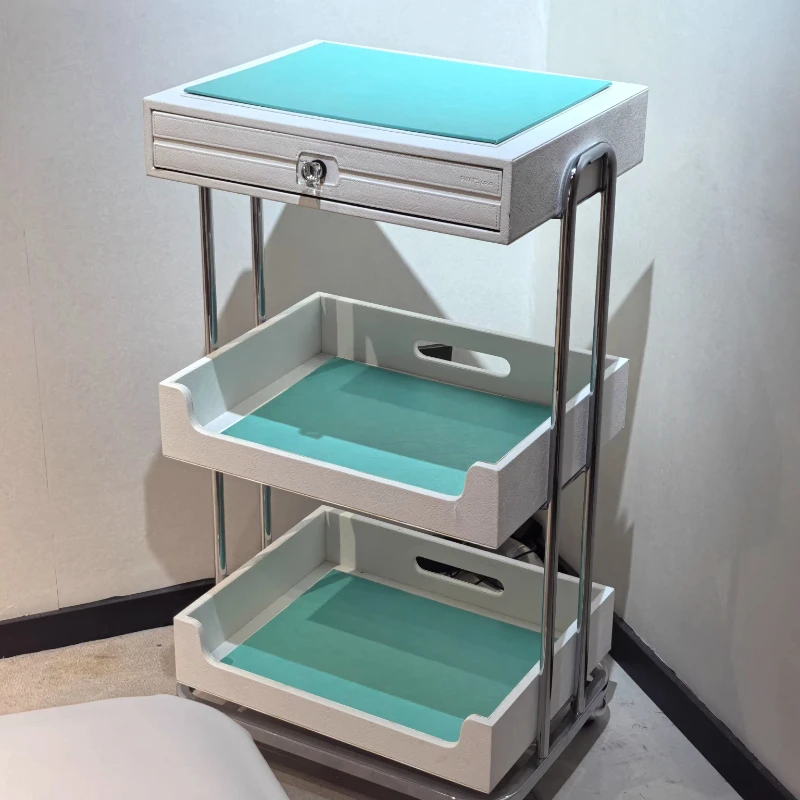 

High-end Beauty Salon Trolley Handcrafted Salon Trolley Luxury Storage Nice Commercial Furniture Սրահ Տրոլեյբուս ZY40ZWJ