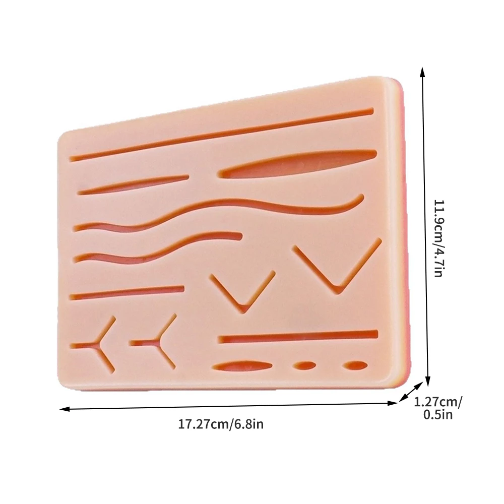 مجموعة أدوات تدريب خياطة الجلد المصنوعة من السيليكون للجروح الجراحية للتدريب على الممارسة الطبية والخياطة الصدمية وممارسة استخدام الجلد #2