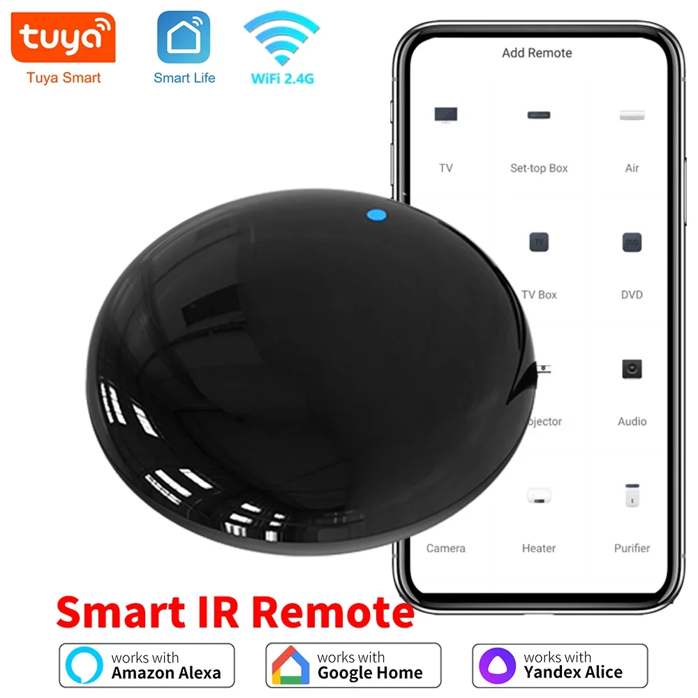 Tuya WiFi Smart IR Telecomando Smart Life APP Sostituisci TV DVD AUD AC Remote Funziona con Alexa Google Home