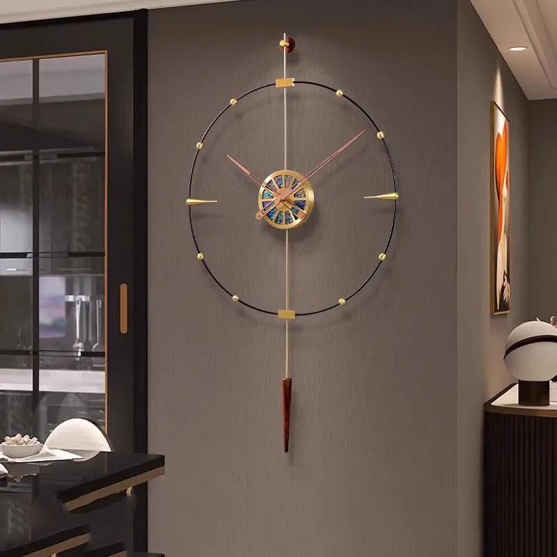 Modern Art Mural Clock Wall Aesthetic Chinese Style Minimalist Fashion Wall Clocks Restaurant Round Reloj Living Room Decoration