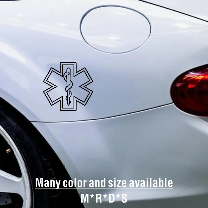 Snake and Staff Medical Decal Star of Life Sign Vinyl Sticker Ambulance Car Window Decor Star for Laptop Decoration #137