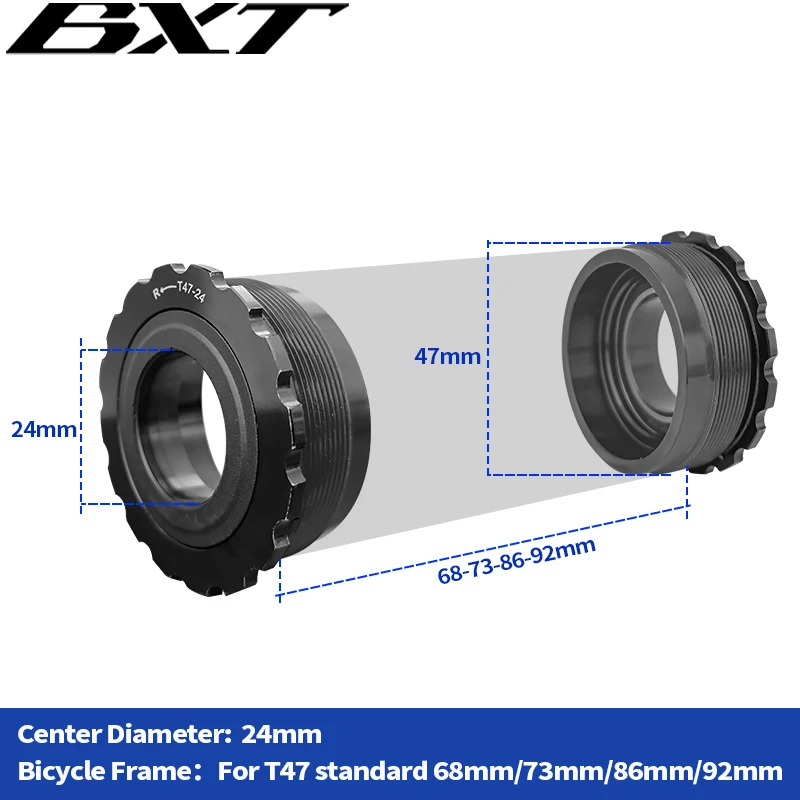 T47/BSA Road Bike Bottom Bracket 24mm End Cap For Left-Hand Side With Flange For Bottom Bracket Adapter Bicycle Central Bearing