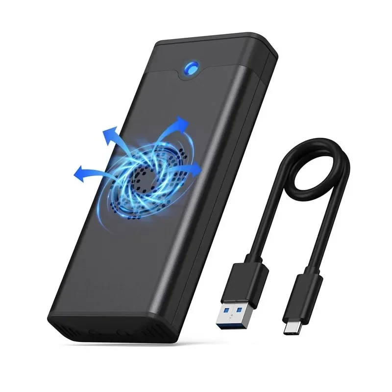 M2 Ssd Box High-Speed 9210b Chip Ingebouwde Koelventilator Nvme Dual Protocol Typec Naar Usb3.1