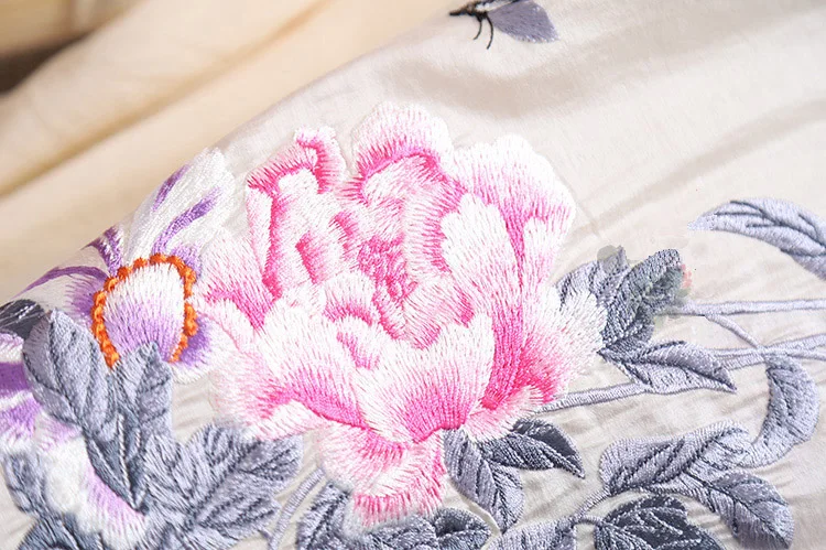 High-end Spring Summer Women Dress Cheongsam Retro Elegant Embroidery Peony A-line Lady Party Qipao Dress S-XXL
