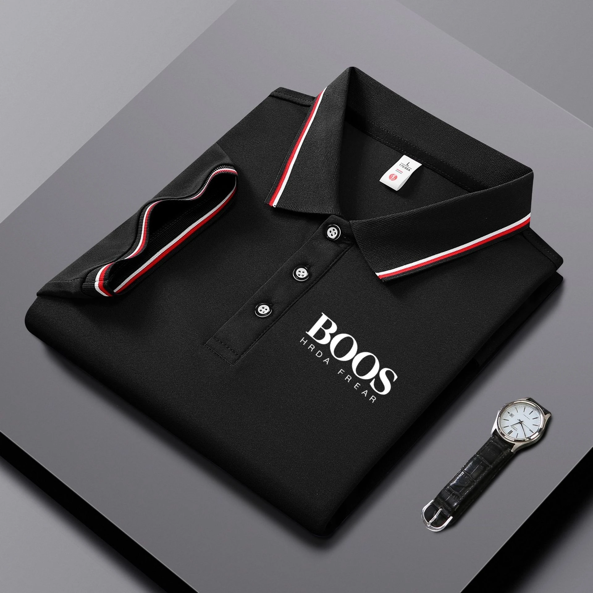 Embroidered New Men's Casual Short Sleeved Polo Shirt for Summer Fashion, Comfort, and Versatile Top image 3