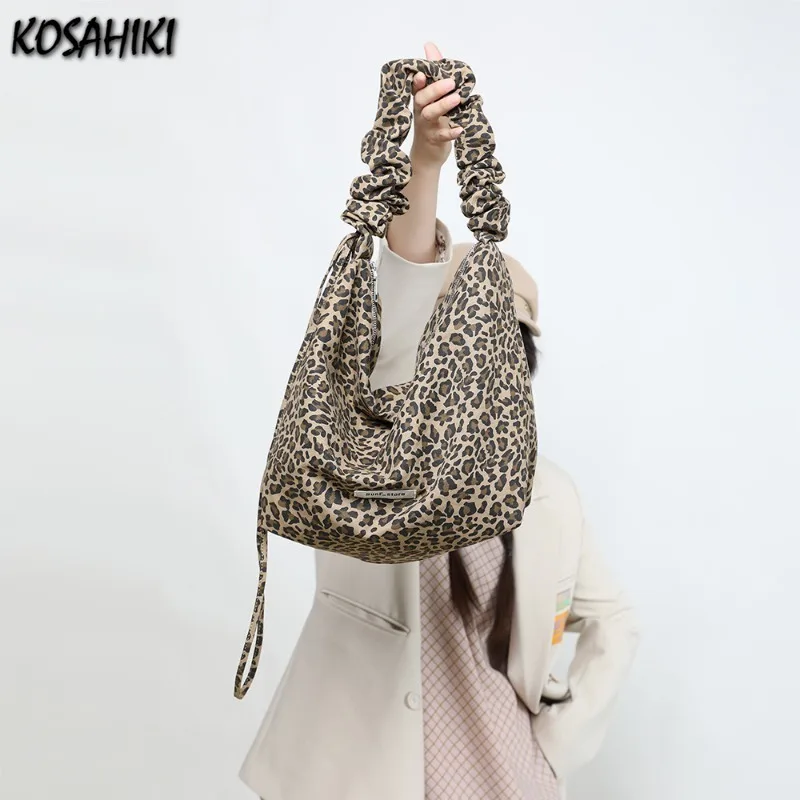 

Grunge Harajuku Leopard Shoulder Bags Luxury Design All Match Crossbody Bag Trend Casual Vintage Ins Women's Handbags Streetwear