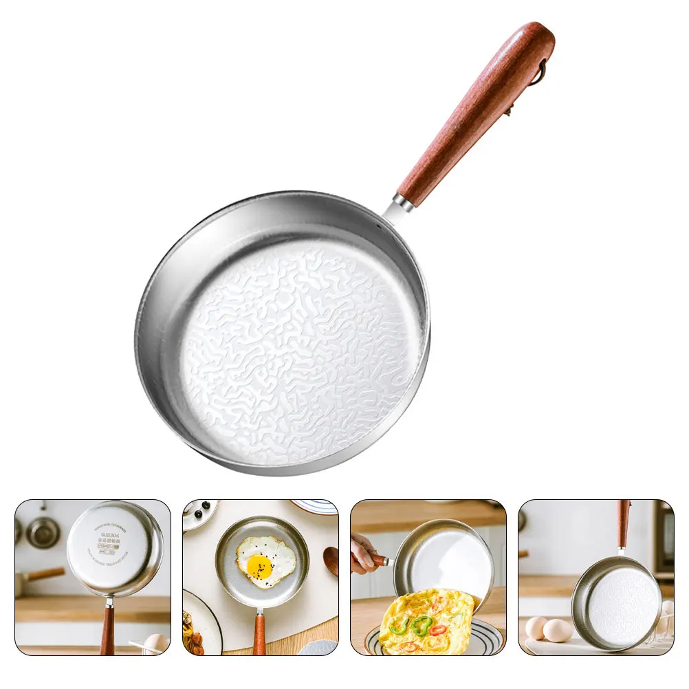 

Mini Stainless Steel Frying Pan 12Cm Non Stick Surface Snowflake Design For Egg Fried Pot Butter Warmer Fondue Kitchen