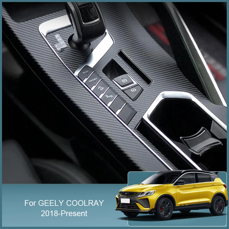 Car Interior Sticker For Geely Coolray 2018-2025 Lifting Window Panel Gear Headling Switch Dashboard Protective Film Accessory