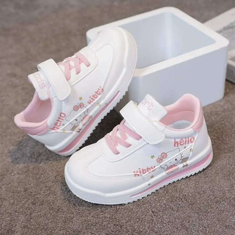 

Kawaii Hello Kitty Sanrio студенческие милые удобные кроссовки с героями мультфильмов, детские противоскользящие кроссовки, мягкая обувь, подарок для детей