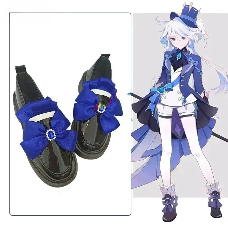 

Genshin Impact Furina De Fontaine обувь для косплея, ботинки на высоком каблуке для аниме-игры, Хэллоуин, Рождественская вечеринка, косплей, событие