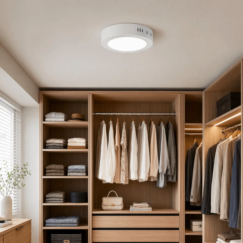 ABS Round Surface Mount LED Downlight White 6.89x1.26in Ultra-thin LED Panel Light 165-265V Wide Voltage LED