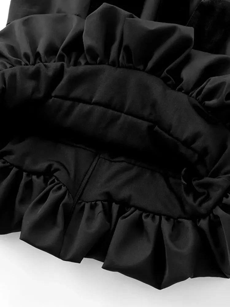 TRZA-Women's Velvet Bow Balloon Poplin Tank Tops, Straight Neck, Thin Straps, Female Camis, Sexy Fashion image 6