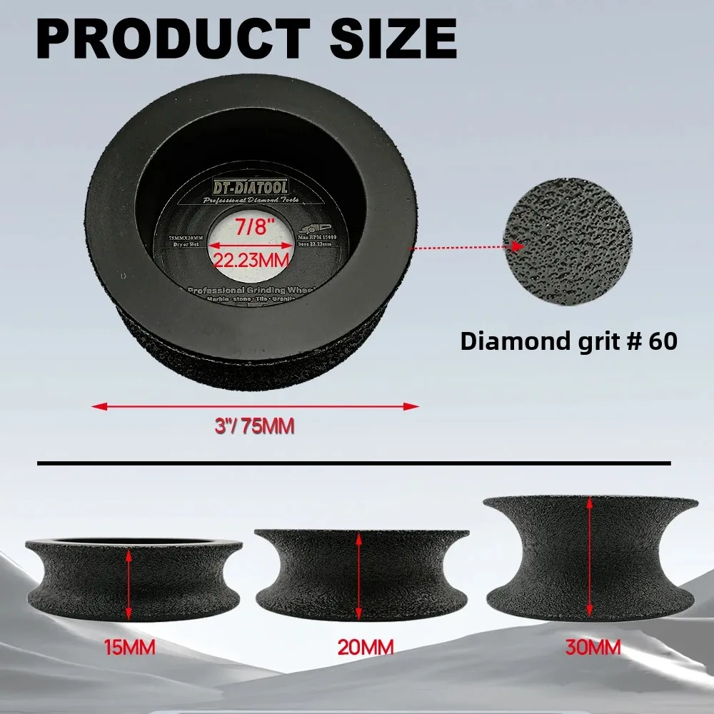 DT-DIATOOL-Diamond Grinding Wheel for Marble Granite Chamfering for Grinding Quartz and Ceramic Stone Dia75/85mm 1Pc Grinder