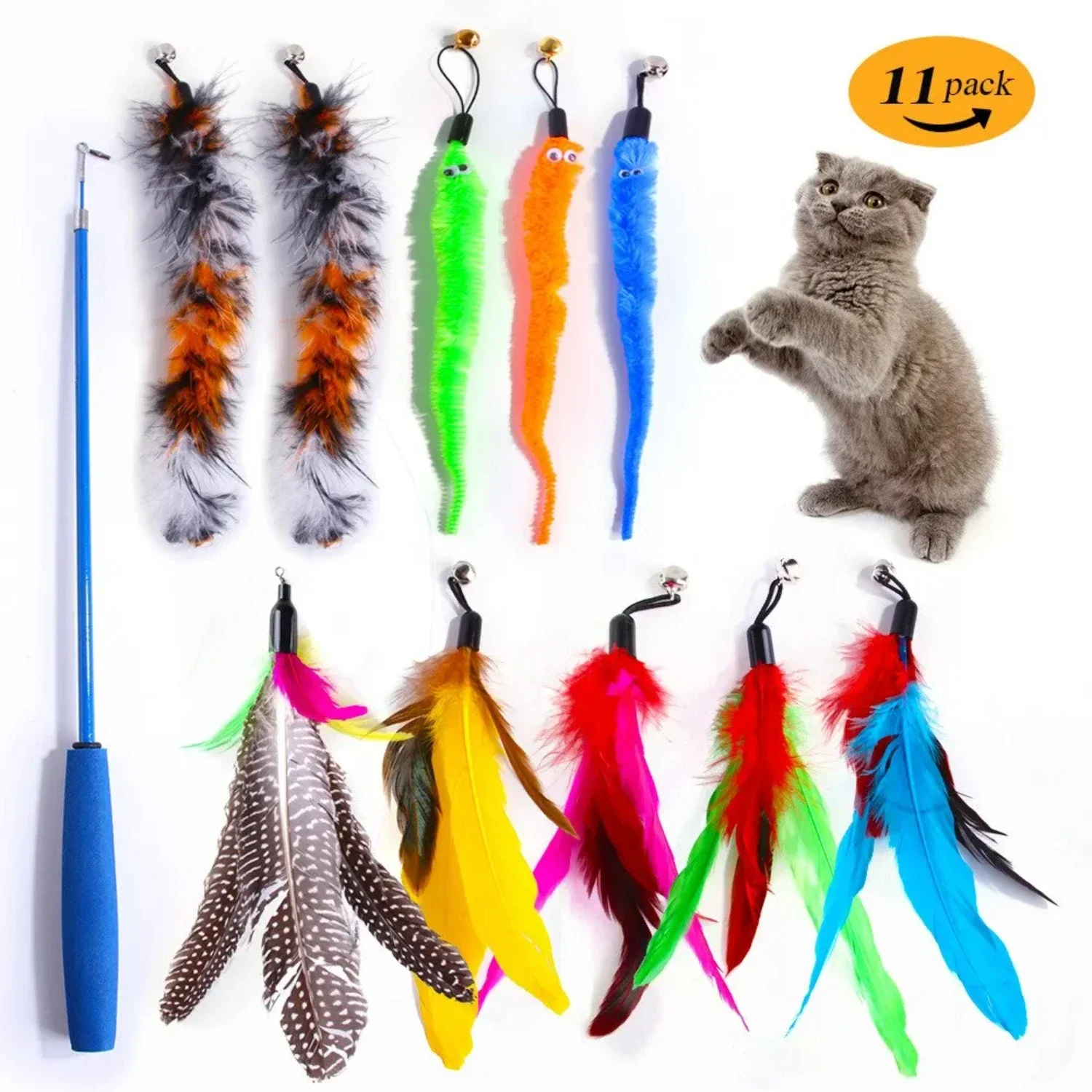 High-Quality Interactive and Engaging Cat Wand Set - Keep Your Curious Kitties Entertained for Hours with this Endless Fun Play