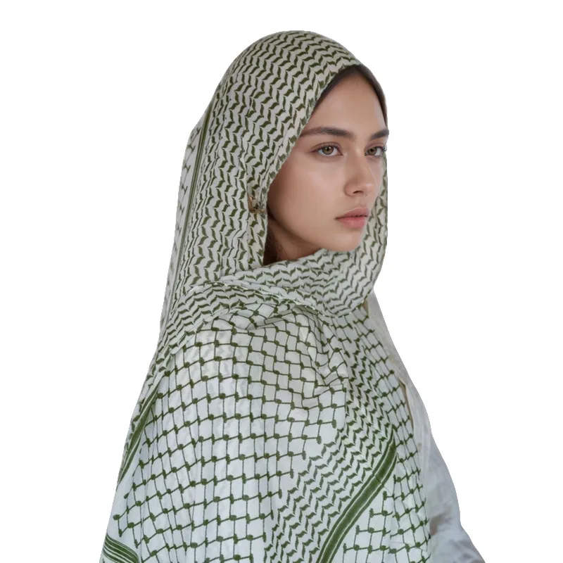

2026 latest arabian hijab new chiffon printed plaid scarf dubai palestine turkey middle east hijab