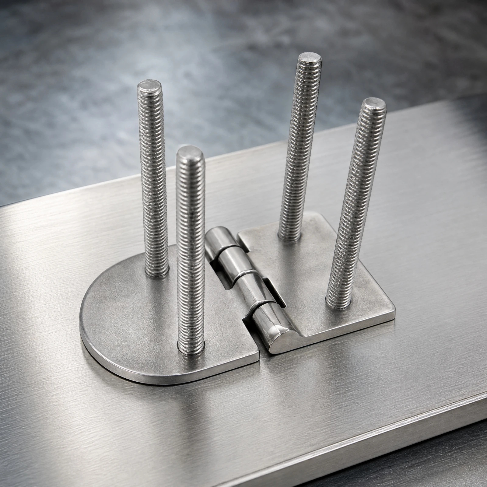 Stainless Steel Marine Hinge Easy to Install Stainless Steel Hinge with Threaded Studs Hardware Polished Cast for Boats, Yachts