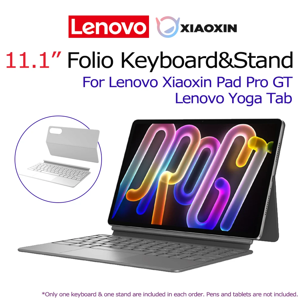 

Lenovo Folio Magnetic Keyboard and Stand 11.1'' Kit 2 In 1 Combo Back Shell PU for Lenovo Xiaoxin Pad Pro GT Tablet Yoga Tab