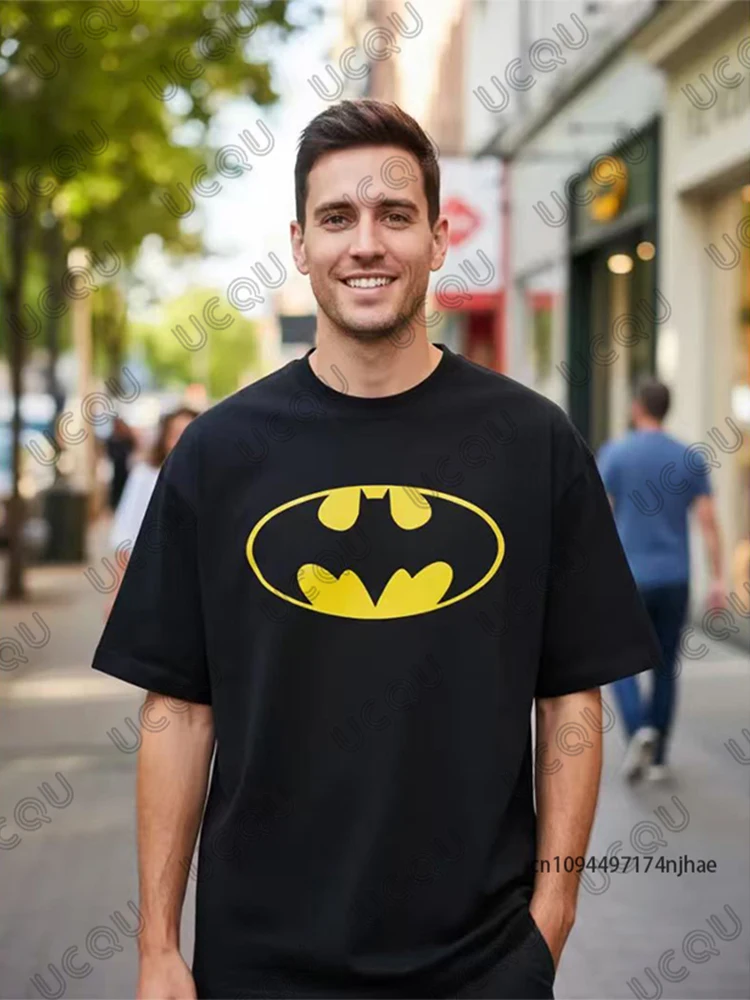 T-shirt da uomo in cotone con stampa grafica Batman classica, nuova collezione 2026, estiva a maniche corte, streetwear casual oversize unisex